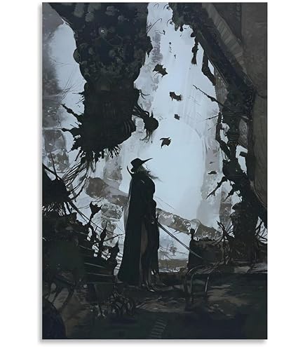 Amazon.co.jp: 天野喜孝黒衣の剣士ポスター プリント キャンバス 壁